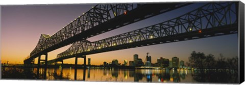 Framed Low angle view of a bridge across a river, New Orleans, Louisiana, USA Print