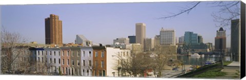 Framed High angle view of buildings in a city, Inner Harbor, Baltimore, Maryland, USA Print