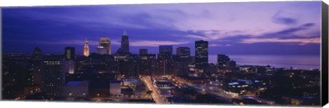 Framed High angle view of buildings in a city, Cleveland, Ohio, USA Print