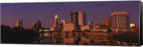 Framed Buildings at the waterfront, Columbus, Ohio, USA Print