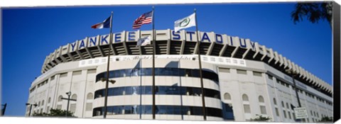 Framed Flags in front of a stadium, Yankee Stadium, New York City Print