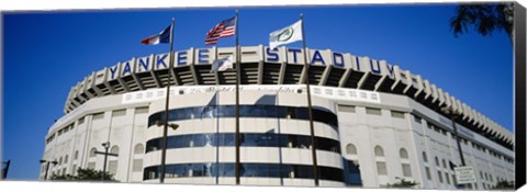 Framed Flags in front of a stadium, Yankee Stadium, New York City Print