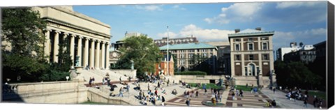 Framed Group of people in front of a library, Library Of Columbia University, New York City, New York, USA Print