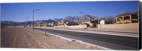 Framed Houses in a row along a road, Las Vegas, Nevada, USA Print