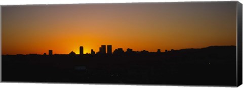 Framed Silhoiette Century City and Westside from Fairfax District, California, USA Print