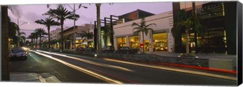 Framed Stores on the roadside, Rodeo Drive, Beverly Hills, California, USA Print