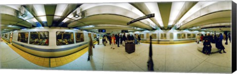 Framed Large group of people at a subway station, Bart Station, San Francisco, California, USA Print