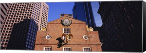 Framed Low angle view of a golden eagle outside of a building, Old State House, Freedom Trail, Boston, Massachusetts, USA Print