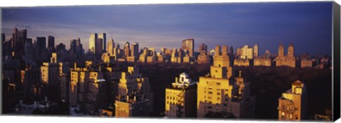 Framed High angle view of a cityscape, Central Park, Manhattan, New York City, New York State Print