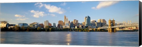 Framed Waterfront Buildings in Cincinnati Print