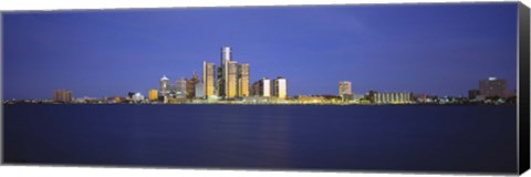 Framed Detroit Waterfront Skyline Print