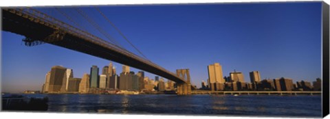 Framed Brooklyn Bridge, East River, Manhattan, New York City, New York State Print