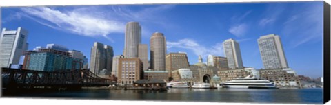 Framed Skyscrapers at the waterfront, Boston, Massachusetts Print