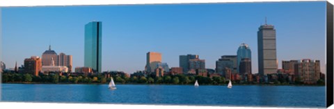 Framed Buildings at the waterfront, Back Bay, Boston, Massachusetts, USA Print