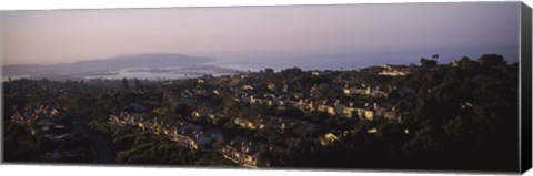 Framed High angle view of buildings in a city, Mission Bay, La Jolla, Pacific Beach, San Diego, California, USA Print