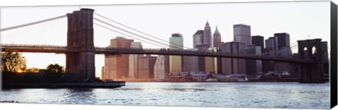 Framed Brooklyn Bridge over the East River Print