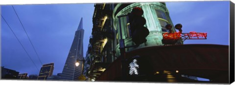 Framed Low angle view of a building, Sentinel Building, Transamerica Pyramid, San Francisco, California Print