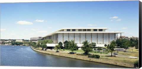 Framed Buildings along a river, Potomac River, John F. Kennedy Center for the Performing Arts, Washington DC, USA Print