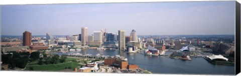 Framed Skyscrapers in a city, Baltimore, Maryland Print