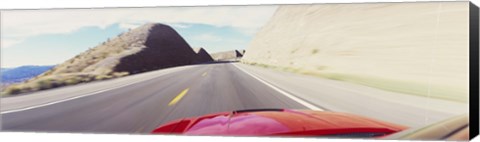 Framed Car on a road, outside Las Vegas, Nevada, USA Print