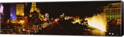 Framed Strip Lit Up at Night, Las Vegas, Nevada, USA Print
