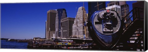 Framed Close-up of a Coin-Operated Binoculars, South Street Seaport, Manhattan, New York City, New York State, USA Print