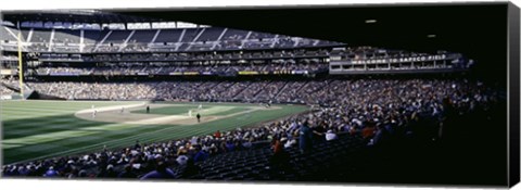 Framed Baseball players playing baseball in a stadium, Safeco Field, Seattle, King County, Washington State, USA Print