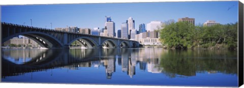 Framed Arch bridge across a river, Minneapolis, Hennepin County, Minnesota, USA Print