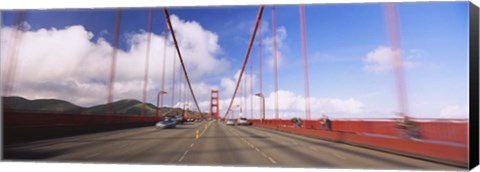 Framed Cars on a bridge, Golden Gate Bridge, San Francisco, California, USA Print