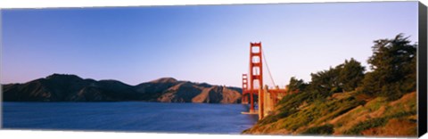 Framed Distant View of Golden Gate Bridge, San Francisco, California, USA Print