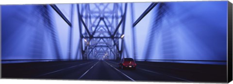 Framed Bay Bridge at Night, San Francisco, California Print