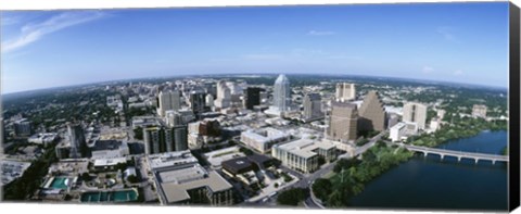 Framed Aerial view of a city, Austin,Texas Print