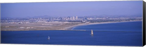 Framed High angle view of a coastline, Coronado, San Diego, San Diego Bay, California Print