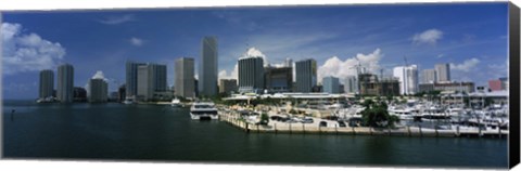 Framed Skyscrapers at the waterfront viewed from Biscayne Bay, Ocean Drive, South Beach, Miami Beach, Florida, USA Print