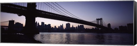 Framed Low angle view of a bridge, Manhattan Bridge, Lower Manhattan, New York City, New York State, USA Print