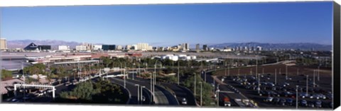 Framed Roads in a city with an airport in the background, McCarran International Airport, Las Vegas, Nevada Print