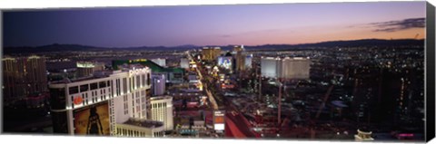 Framed Aerial view of a city, Paris Las Vegas, The Las Vegas Strip, Las Vegas, Nevada, USA Print