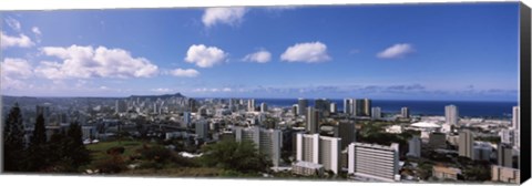 Framed Honolulu City Skyline Print