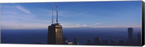Framed Skyscrapers in a city, Hancock Building, Chicago, Cook County, Illinois, USA Print
