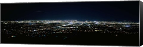 Framed Aerial view of a city lit up at night, Phoenix, Maricopa County, Arizona, USA Print