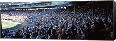 Framed Spectators watching a baseball match in a stadium, Fenway Park, Boston, Suffolk County, Massachusetts, USA Print