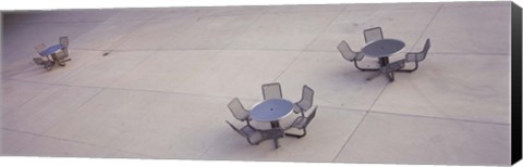 Framed High angle view of tables and chairs in a park, San Jose, California, USA Print