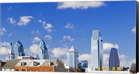 Framed Buildings in a city, Chinatown Area, Comcast Center, Center City, Philadelphia, Philadelphia County, Pennsylvania, USA Print