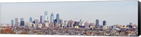 Framed Buildings in a city, Comcast Center, City Hall, William Penn Statue, Philadelphia, Philadelphia County, Pennsylvania, USA Print