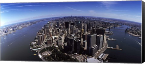 Framed Aerial view of a city, New York City, New York State, USA Print