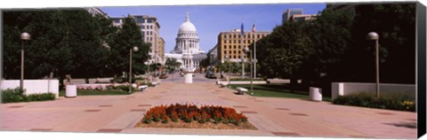 Framed Footpath leading toward a government building, Wisconsin State Capitol, Madison, Wisconsin, USA Print