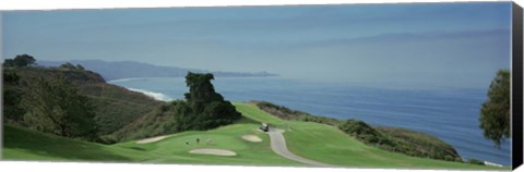 Framed Golf course at the coast, Torrey Pines Golf Course, San Diego, California, USA Print