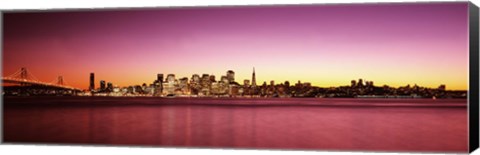 Framed Buildings at the waterfront, Bay Bridge, San Francisco Bay, San Francisco, California Print