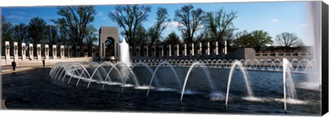 Framed Fountains at a war memorial, National World War II Memorial, Washington DC, USA Print