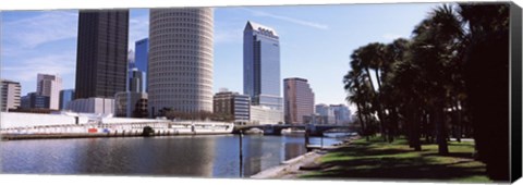 Framed Buildings viewed from the riverside, Hillsborough River, University Of Tampa, Tampa, Hillsborough County, Florida, USA Print
